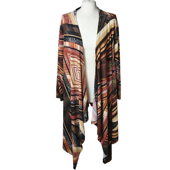 Avenue NWT Women's Duster Wrap Shawl Poncho Geometric Sz 26 / 28 90's Y2K - Picture 2 of 7
